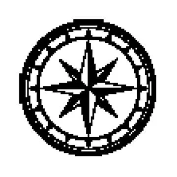 Nautical compass rose symbol indicating direction and guidance Stock Illustration
