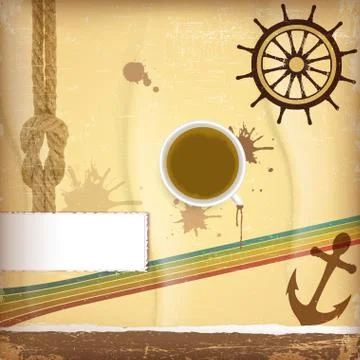 Nautical design elements Stock Illustration