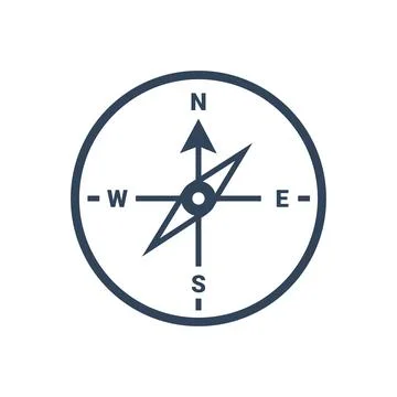 Nautical direction compass arrow symbol minimal vector illustration Stock Illustration