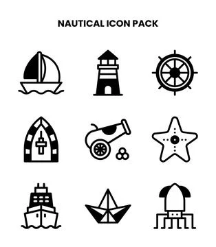 Nautical DuoTone Icons Pack 스톡 일러스트