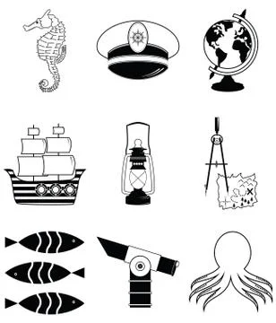 Nautical elements  Stock Illustration