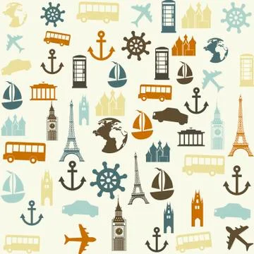 Nautical elements over beige background. vector illustration Stock Illustration