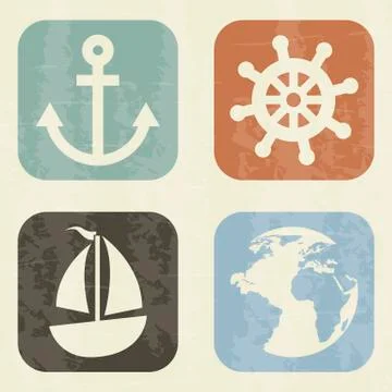 Nautical elements over white background. vector illustration Stock Illustration