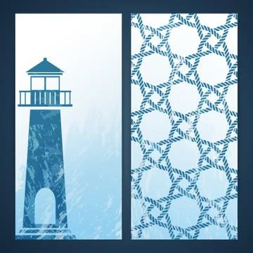 Nautical flayers with  seafaring elements Stock Illustration