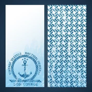 Nautical flayers with seafaring elements Stock Illustration