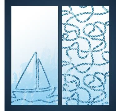 Nautical flayers with seafaring elements Stock Illustration