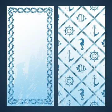 Nautical flayers with seafaring elements Stock Illustration