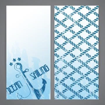 Nautical flayers with seafaring elements Stock Illustration