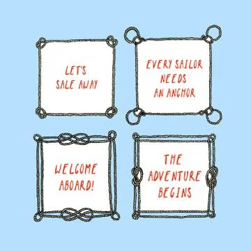 Nautical frame set Stock Illustration