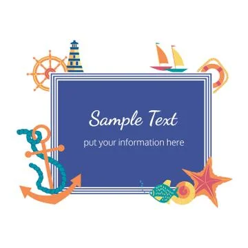 Nautical frame for text Stock Illustration