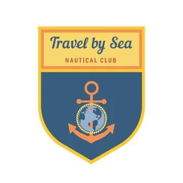Nautical heraldic emblem Stock Illustration