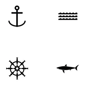 Nautical icon set Stock Illustration