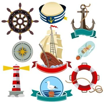 Nautical Icons Illustrazione stock