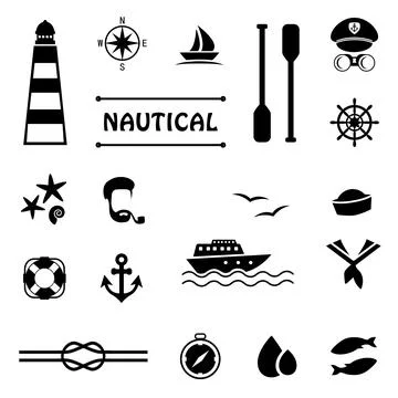 Nautical icons Stock Illustration