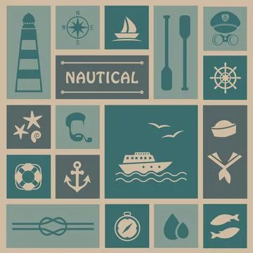 Nautical icons Stock Illustration