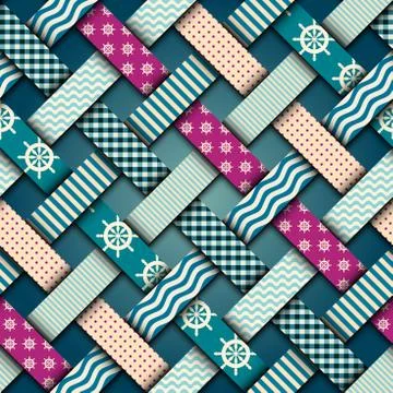 Nautical interweaving patchwork Stock-Illustration