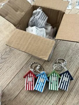 Nautical key chaines on table Foto stock