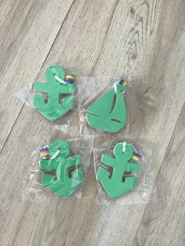 Nautical key chaines on table Stock Photos