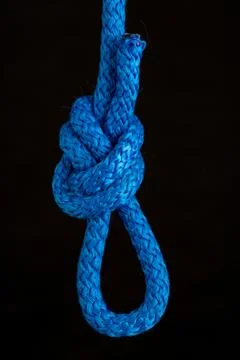 Nautical knot loop. Weave a thick rope. Stock Photos