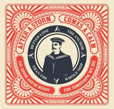 Nautical label Stock Illustration