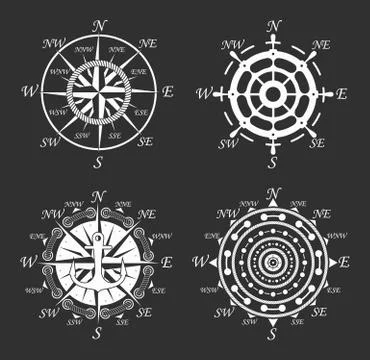 Nautical Logos Templates Set. Vector object and Icons for Marine Labels, Sea Bad Stock Illustration