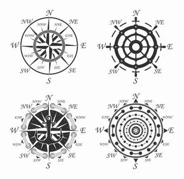 Nautical Logos Templates Set. Vector object and Icons for Marine Labels, Sea Bad Stock Illustration