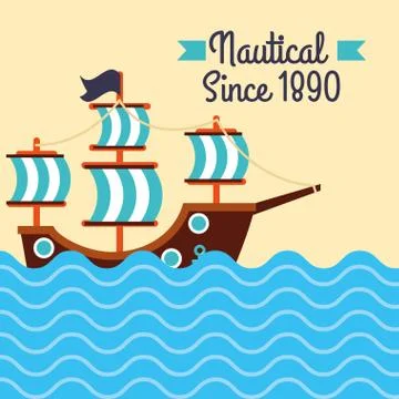 Nautical maritime design Stock Illustration