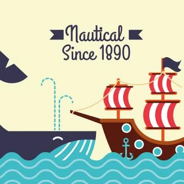 Nautical maritime design Stock Illustration