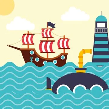 Nautical maritime design Stock Illustration