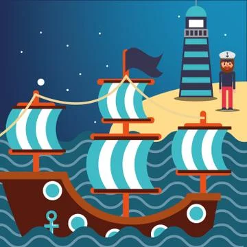 Nautical maritime design Stock Illustration