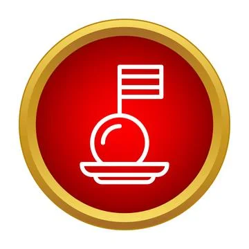 Nautical navigation buoy marker with flag icon Stock Illustration