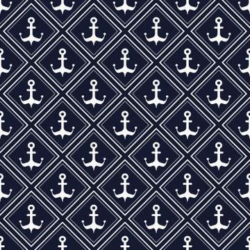 Nautical pattern with anchors Stock Illustration