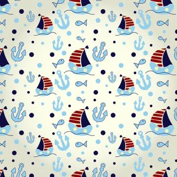 Nautical pattern Stock Illustration