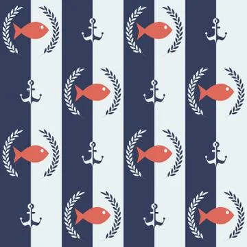 Nautical pattern Stock Illustration