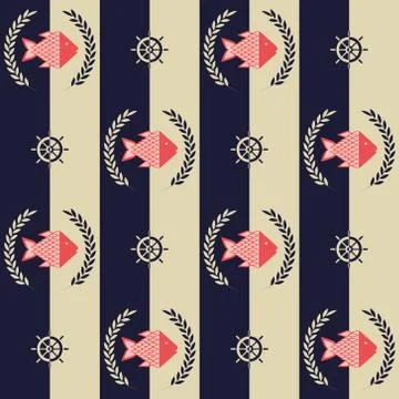 Nautical pattern Stock Illustration