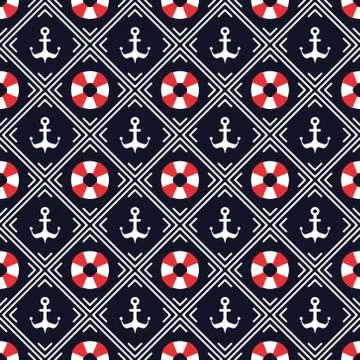 Nautical pattern Stock Illustration