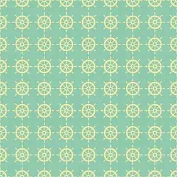 Nautical pattern with steering wheels Stock Illustration