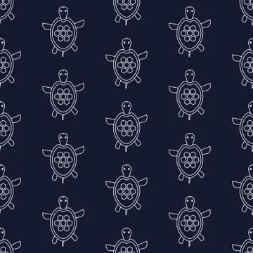 Nautical pattern with turtles Stock Illustration