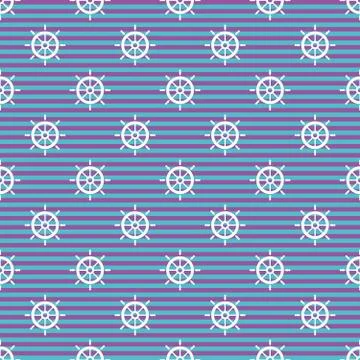 Nautical pattern with wheels Stock Illustration