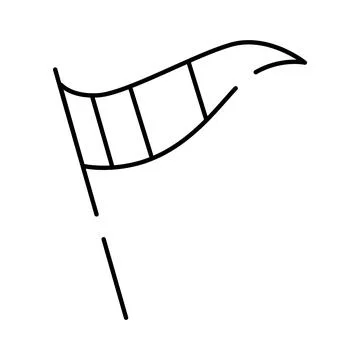 Nautical pennant windsock line art icon illustration Stock Illustration