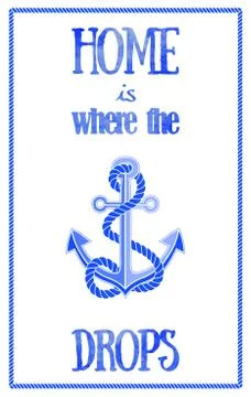 Nautical quote poster Stock Illustration