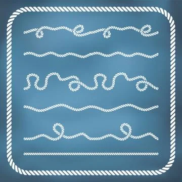 Nautical rope border Stock Illustration