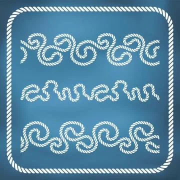 Nautical rope border Stock Illustration