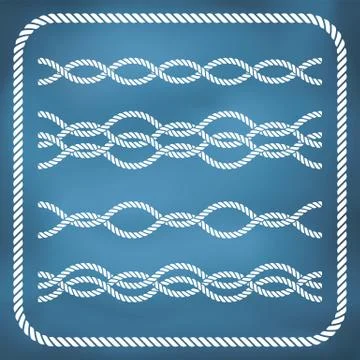Nautical rope border Illustrazione stock