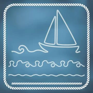 Nautical rope borders Stock Illustration
