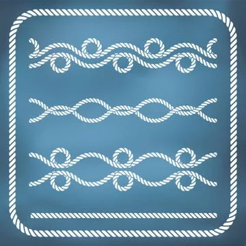 Nautical rope borders Stock Illustration
