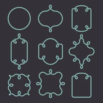 Nautical Rope Borders Set Stock Illustration