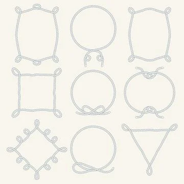 Nautical Rope Borders Set Stock Illustration