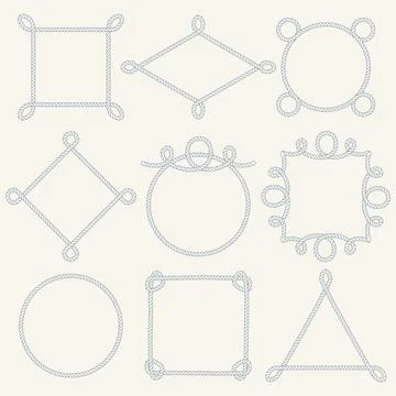 Nautical Rope Borders Set Stock Illustration