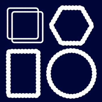 Nautical rope frame vector set Illustrazione stock